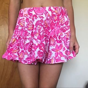 Lilly Pulitzer Pink Printed Mini Skirt Size XS